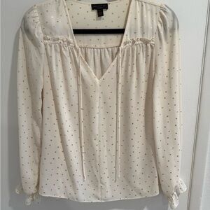 Cream Gold Polka Dot Women's Top